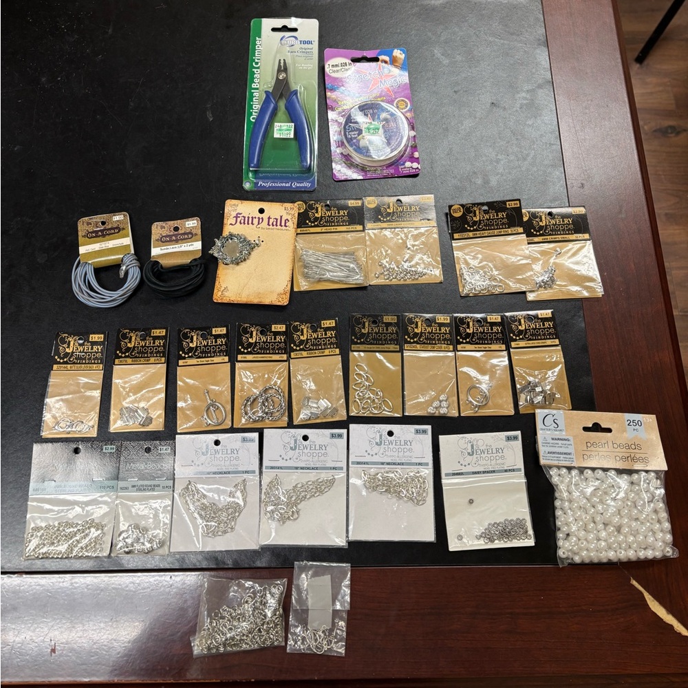 Silver Jewelry Making Kit with Bead Crimper